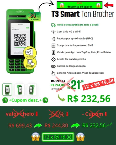 T3 SMART TOM BROTHER novo valor